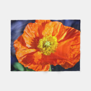 Couverture Polaire Photographie de pavot d'Islande orange