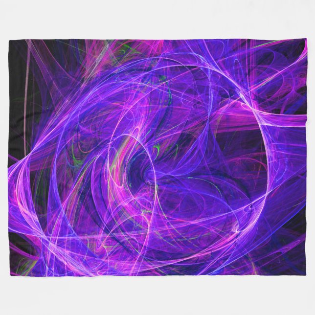 Couverture Polaire PHOTON FROID Abstrait Violet Bleu Fractales, Frotl (Devant (Horizontal))