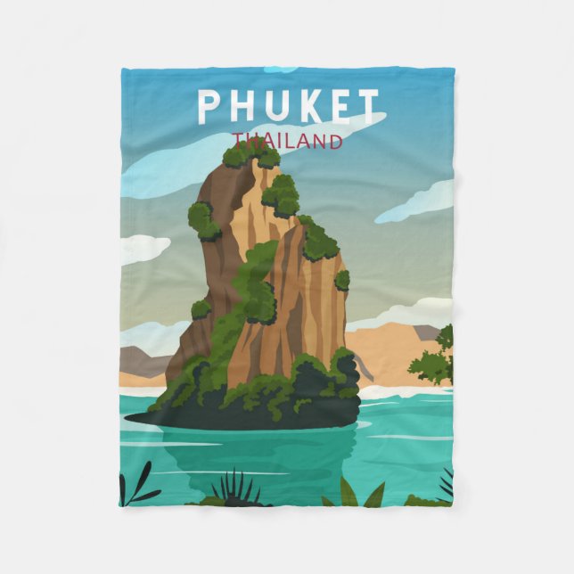 Couverture Polaire Phuket Thailand Retro (Devant)