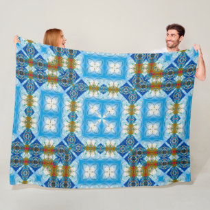 Couverture Polaire Physique de trou quantique Plan bleu Soie Mandala