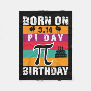 Couverture Polaire Pi Day Né Le Jour Du Pi Anniversaire 3.14 Gâteau