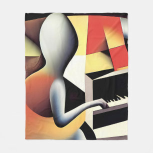Couverture Polaire Piano Player - Art aérographe
