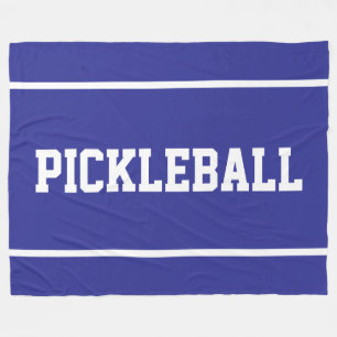 Couverture Polaire PICKLEBALL Amusant Rayures Blanches Sport sur Fond