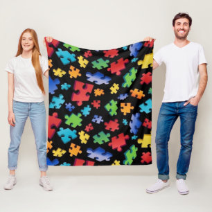 Couverture Polaire Pièce de puzzle sensibilisation sur l'autisme