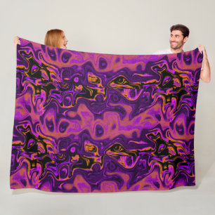 Couverture Polaire Pierre de feu orange et violet