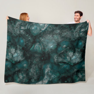 Couverture Polaire Pierre verte turquoise abstraite