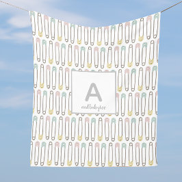 Couverture Polaire Pin de couche Motif Monogramme de la flotte Blanch