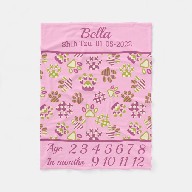 Couverture Polaire Pinces roses Pet Pet Pet Jalon Blanche (Devant)