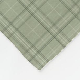 Couverture Polaire Pine Deer Plaid - sauge vert cabincore tartan.
