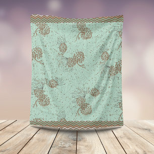 Couverture Polaire Pinecones et Cabine en pointes de Chevron