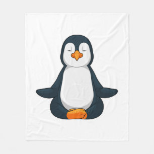 Couverture Polaire Pingouin au Yoga Fitness en Assis