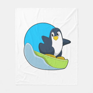 Couverture Polaire Pingouin en Snowboardeur avec Sonowboard.PNG