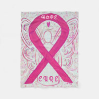 Pink Awareness Ribbon Angel Cancer du sein Blanche