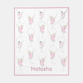 Couverture Polaire Pink Ballerina Nom personnalisé Dance Girl