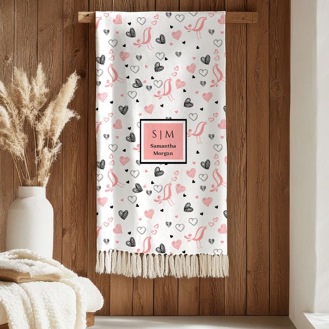 Couverture Polaire Pink Black Hearts Sweet I Love You Wedding Gift   (Pink Black Hearts Sweet I Love You Wedding Gift blanket

)