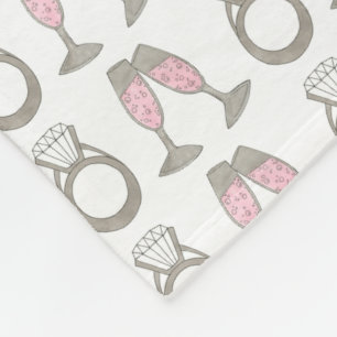 Couverture Polaire Pink Champagne Toast Diamond Ring Mariage Bride