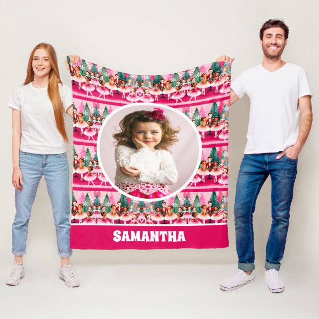 Couverture Polaire Pink Christmas Nutcracker Ballerina Enfants Photo (En situation)