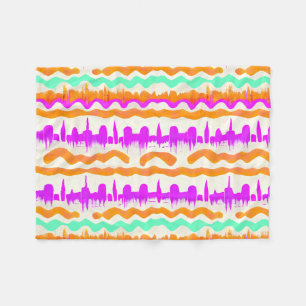 Couverture Polaire Pink City Urban Mural Graffiti Street Art Motif