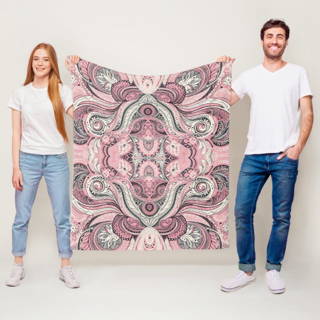 Couverture Polaire Pink Paisley Le Home Studio (En situation)