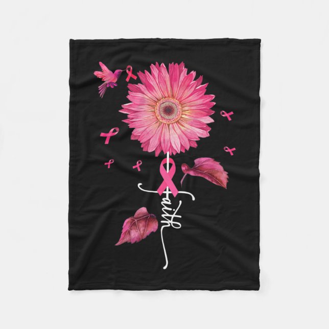 Couverture Polaire Pink Ribbon Daisy Faith - Breast Cancer Awareness  (Devant)