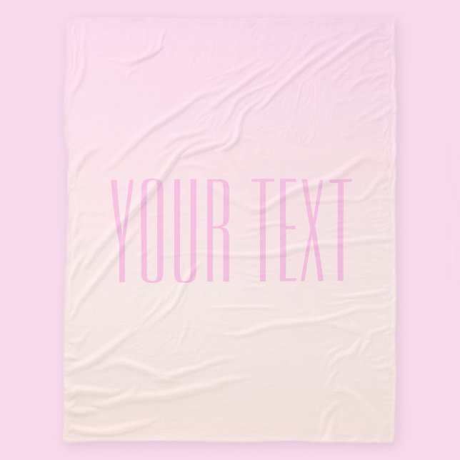 Couverture Polaire Pink to Peach Sunset Ombre avec texte personnalisa (Créateur téléchargé)