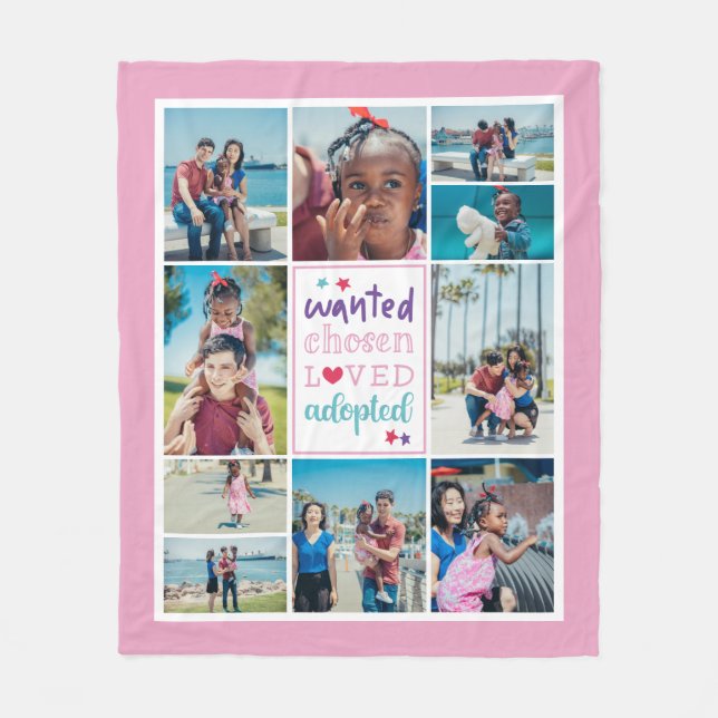 Couverture Polaire Pink violet Recherché choisi Collage adopté aimé (Devant)