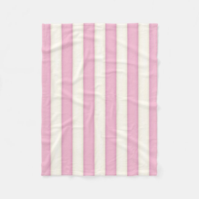 Couverture Polaire Pink & White Victorian Stripes Style chalet Fleec (Devant)