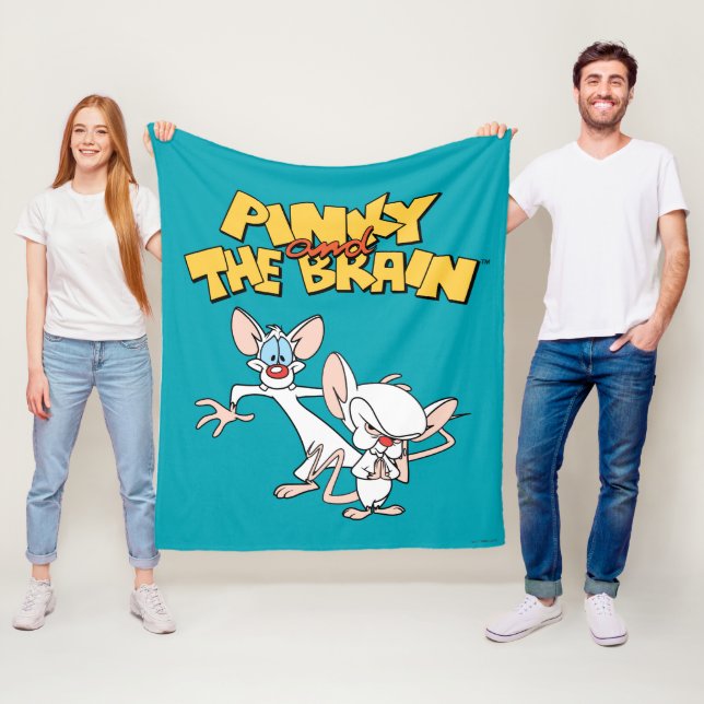 Couverture Polaire Pinky et le cerveau | Afficher le logo (En situation)