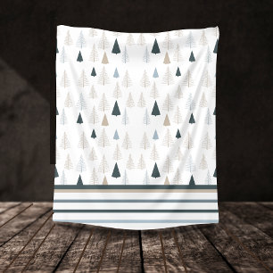Couverture Polaire Pins primitifs sur blanc