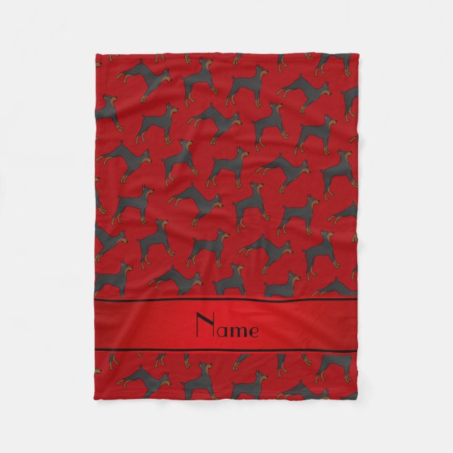 Couverture Polaire Pinschers rouges nommés personnalisés de dobermann (Devant)