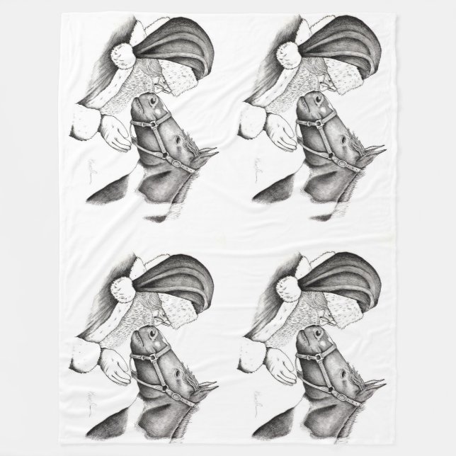 Couverture Polaire Pinto Horse et Santa Claus (Devant)