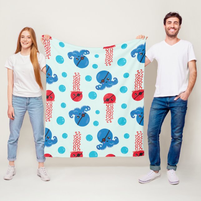 Couverture Polaire Pirate Octopus, Pirate Jellyfish, Sea Animaux (En situation)