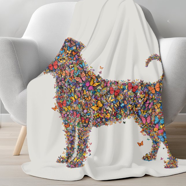 Couverture Polaire Pitbull Butterfly Silhouette Bully Dog Lover Bone (Créateur téléchargé)