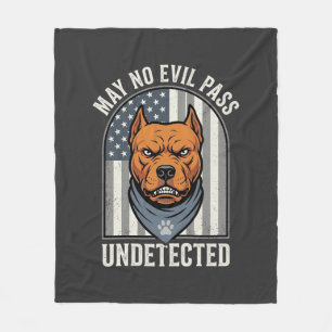 Couverture Polaire Pitbull Patriotique Chien de Garde
