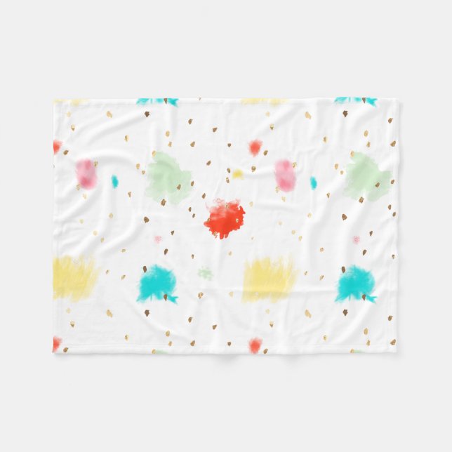 Couverture Polaire PixDezines Cupcake Sprinkles/Faux Gold (Devant (Horizontal))