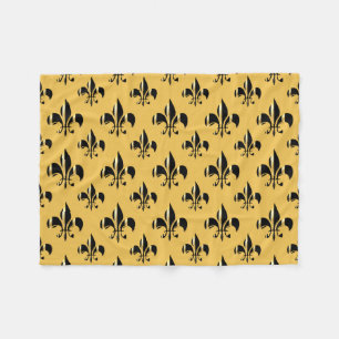 Couverture Polaire PixDezines fleur de lis/noir/or