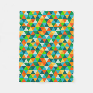 Couverture Polaire PixDezines forêt géométrique vert/orange/ sarcelle