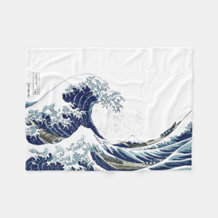 Couverture Polaire PixDezines Vintage Great Wave Hokusai 斎 の 葛’飾