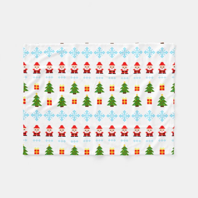 Couverture Polaire Pixel Art Christmas (Devant (Horizontal))