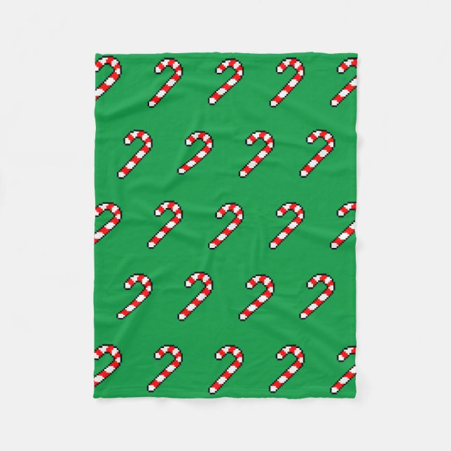 Couverture Polaire Pixel Art SUCRE DE CANNE Motif - Black Outline (Devant)