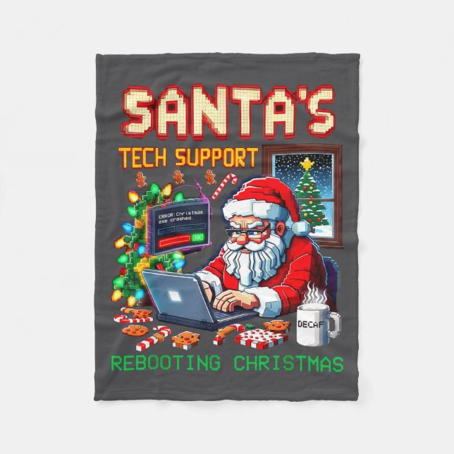 Couverture Polaire Pixel Support Rebooting Santa's Tech (Devant)