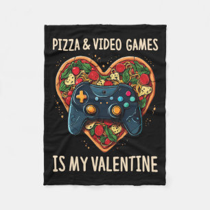 Couverture Polaire Pizza Et Jeux Vidéo Est Mon Gamer Valentin Fan Va