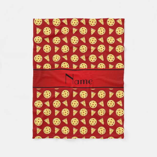 Couverture Polaire Pizzas rouges nommées personnalisées (Devant)
