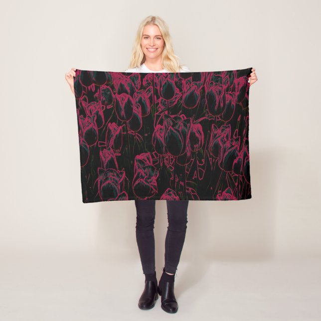 Couverture Polaire Plafond élégant avec des motifs de fleurs pinkem (En situation)