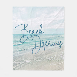 Couverture Polaire Plage Dreams Citation Inspiration Rétro Ocean Wav