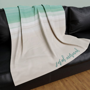 Couverture Polaire Plage moderne Ocean Beach Blanche polaire de sable
