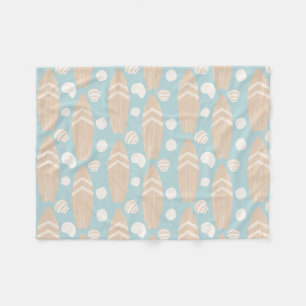 Couverture Polaire Plage Surfboard Bébé Bleu Fleece Blanket