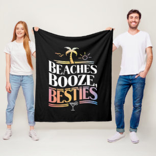 Couverture Polaire Plages Booze & Besties Coconut Tree été
