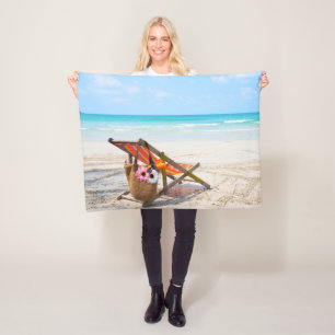 Couverture Polaire Plages tropicales Chaise de plage sur sable