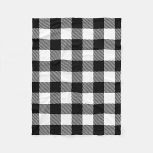 Couverture Polaire Plaid blanc noir de Buffalo avec le sergé